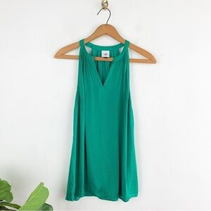Cabi Green Polka Dot Flowy Sleeveless Top Sz XS
